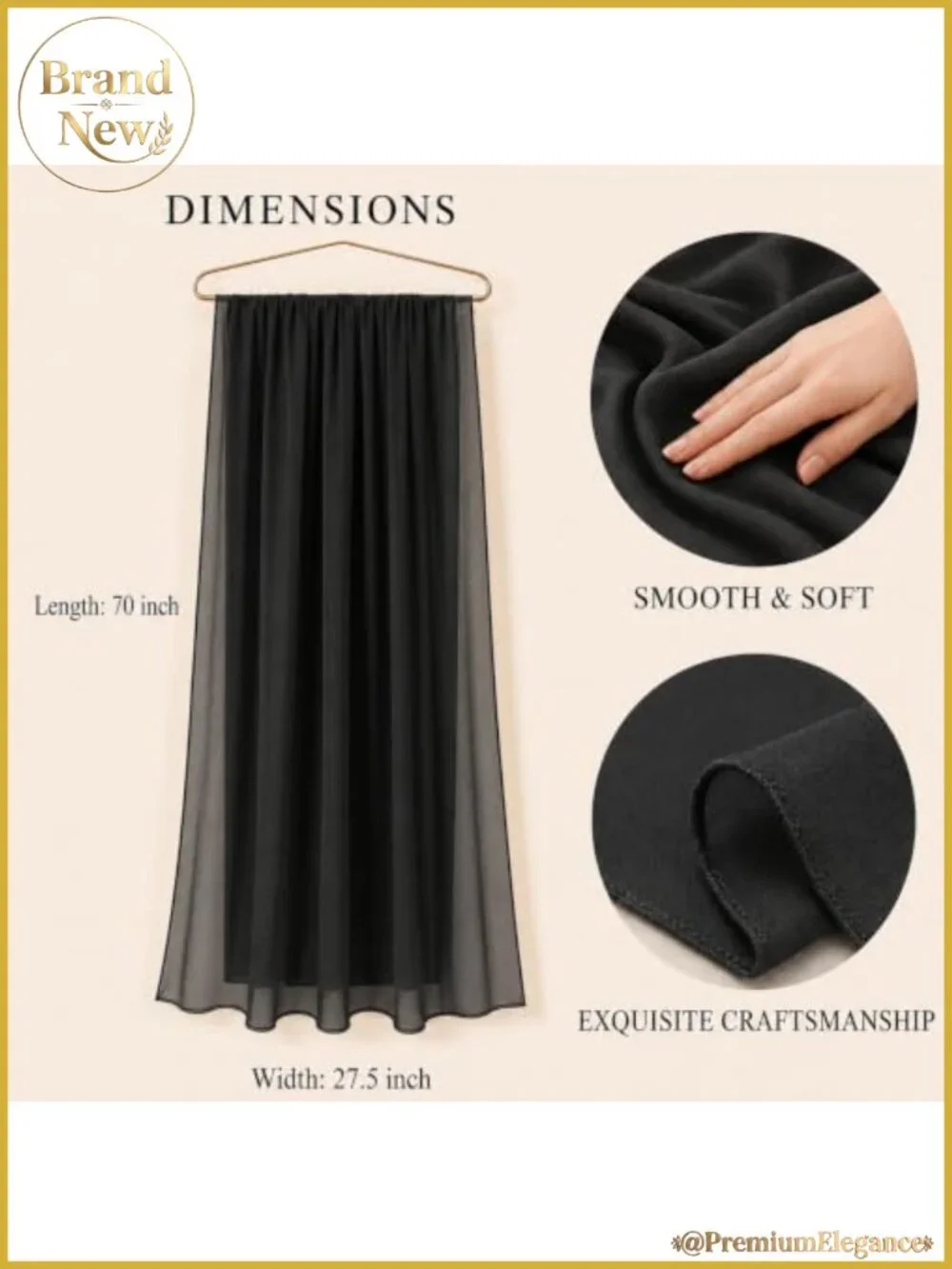 Women's Oversized Chiffon Scarf Lightweight Breathable Solid Fashion Shawl Wrap